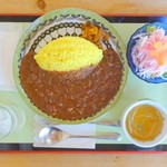 露伴亭 - スリランカカレー大盛(上から)