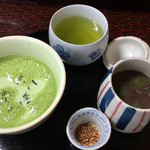 かぶせ茶カフェ - らて膳とかぶせ茶ぜんざい