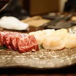 秋田牛玄亭 - ハラミとホタテ