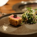 秋田牛玄亭 - ヒレカツ・・キャビアとトリュフ塩で