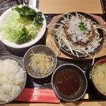 ジンギスカン霧島 - ラムハンバーグ定食 Bセット全景