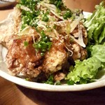 鶏もも肉の塩竜田揚げ　柚子みぞれポン酢
