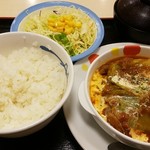 松屋 - ロールキャベツ定食690円＋生ビール180円