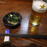 Semmi Dokoro Ryouma - 突出しと生ビールグラス