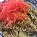 吉野家 - 紅生姜 七味 並 牛丼 つゆだく