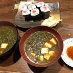 なお季 - とろたく巻き、アオサの赤だし