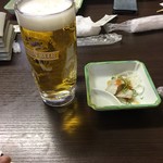 酒房たかだ 本店 - 生ビールとお通し(^ ^)