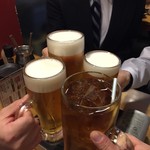 もつ鍋 チャンピオン - 生中と烏龍茶