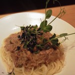 炭焼創作割烹 旬 - ツナクリーム生パスタのアップ