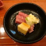 蓬左茶寮 - 肴：姫路マグロと山芋あられの鬼おろし