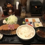 牛カツ130g明太麦飯とろろセット（1,500円）_2018年2月