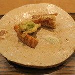 虎白 - 揚物：ふかひれ 早堀り筍と蕗の薹1