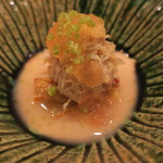 虎白 - 冷し物：松葉蟹 焼き茄子 白味噌2