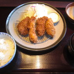 かつ満 - 料理写真:「大粒カキ盛り合わせ膳」2016.01.02