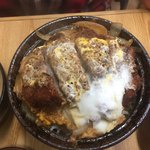 ラーメン とんかつ 忠 - 2018年2月。カツ丼を上から。
