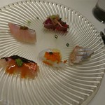 かわ村 - 旬の 鮮魚前菜の盛り合わせ5種