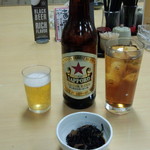 松ちゃん - 瓶ビール(500円）＆ウーロン茶(200円）