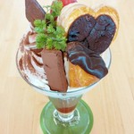 カフェモ・ルタオ - フランボワーズショコラパルフェ　ドリンクセット　1,404円　2018/02