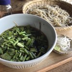 そば舎 あお - 芹とごぼうの温かい付け汁