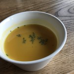 そば舎 あお - お通し ポタージュ