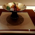 寿司と日本料理 銀座 一 - トマト胡麻豆腐と雲丹