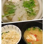 和英 - 鍋と〆ご飯、伊勢海老の味噌汁