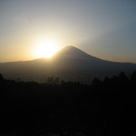 レストランLe Mont - レストランからの富士山と夕陽 2010.4末