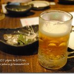 大漁酒場 魚樽本店 - ビールと付き出し