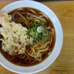 長命うどん - う中の温にえび天トッピング