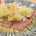 もつ焼き ひろや - ればトロ刺@480円＋税