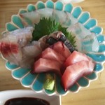 海さくら - 刺身盛り、ヒラメ、マグロ等々