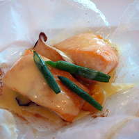 フランス料理 エスカーレ ホテルモントレ仙台 - サーモンと秋野菜の紙包み焼き＠エスカーレ◇2008/10
