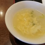 恵園 - 本日のスープはニラの玉子とじです！