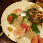 ちゃんこ部屋 - お刺身（食べかけですみません）