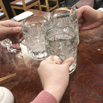 大衆中遊華食堂 八戒 - からの全員芋ロックなジョッキ再びで飲みすぎの図やっ！