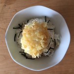 Soft-boiled egg tempura rice