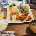 れすとらん ふるさと - カキフライ＆唐揚げ定食1,250円