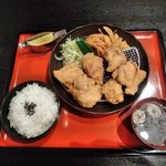 ふじやからあげ - 唐揚げ定食（にんにく・大）