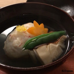 御料理 寺沢 - 毛蟹真薯と松茸の椀物