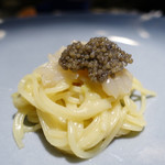 TACUBO - アオリイカとキャビアの冷製カッペリーニ 焼きナスのピュレ添え