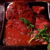 鉄板ダイニング 哲 - 和牛入りハンバーグとハラミ肉ステーキ（2018.2）