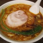 我流担々麺 竹子 - 「竹子すりゴマ紅油 タンタン麺(\750)」。