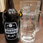 立呑み ひなどり - ここのホッピーは結構ナカが多いぞ。 後は帰るだけだからガブガブ飲んで酔っぱらってやる！  