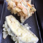 たなか家 - かき揚げ180円&なす天120円