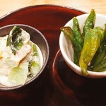 いとや - ししとうの炒め物 と 野沢菜のツナ和え