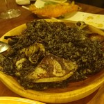 立飲・ビストロシン サンテ - 真イカと海老のイカ墨焼きリゾット