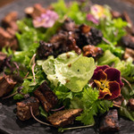 久遠の空 - 2018.2 フワとキクアブラとラディッシュの赤と白の芽のサラダ