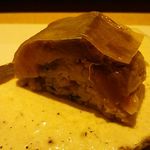 鮓 きずな - ①押寿司 鯖さば (おまかせ料理 12,500円) 2018年01月