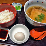 蕎麦しゃぶ総本家浪花そば - なにわ定食（たぬき、玉子かけごはん）