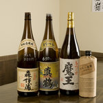 居酒屋 楽歳 - 料理写真:森伊蔵、真鶴、魔王、百年の孤独。いずれも希少価値のある焼酎です。